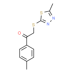 ChemSpider 2D Image | 1-(4-Methylphenyl)-2-[(5-methyl-1,3,4-thiadiazol-2-yl)sulfanyl]ethanone | C12H12N2OS2