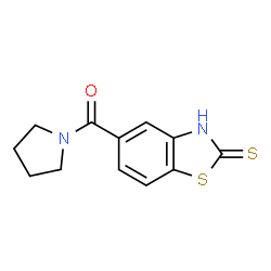 ChemSpider 2D Image | 5-(pyrrolidine-1-carbonyl)-1,3-benzothiazole-2-thiol | C12H12N2OS2