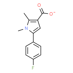 ChemSpider 2D Image | 5-(4-Fluorophenyl)-1,2-dimethyl-1H-pyrrole-3-carboxylate | C13H11FNO2