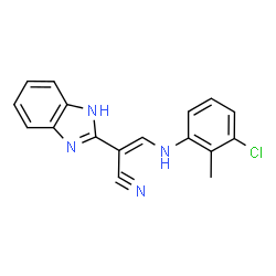 ChemSpider 2D Image | (2E)-2-(1H-Benzimidazol-2-yl)-3-[(3-chloro-2-methylphenyl)amino]acrylonitrile | C17H13ClN4
