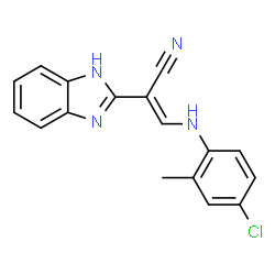 ChemSpider 2D Image | (2E)-2-(1H-Benzimidazol-2-yl)-3-[(4-chloro-2-methylphenyl)amino]acrylonitrile | C17H13ClN4