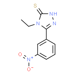ChemSpider 2D Image | 4-Ethyl-5-(3-nitrophenyl)-2,4-dihydro-3H-1,2,4-triazole-3-thione | C10H10N4O2S