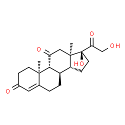 ChemSpider 2D Image | (8alpha,9beta,10alpha,13alpha,14beta,17alpha)-17,21-Dihydroxypregn-4-ene-3,11,20-trione | C21H28O5