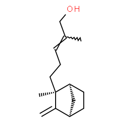 ChemSpider 2D Image | (2E)-2-Methyl-5-[(1S,2S,4R)-2-methyl-3-methylenebicyclo[2.2.1]hept-2-yl]-2-penten-1-ol | C15H24O