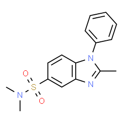 ChemSpider 2D Image | N,N,2-trimethyl-1-phenyl-5-benzimidazolesulfonamide | C16H17N3O2S