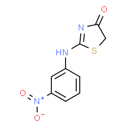 ChemSpider 2D Image | 2-[(3-Nitrophenyl)amino]-1,3-thiazol-4(5H)-one | C9H7N3O3S