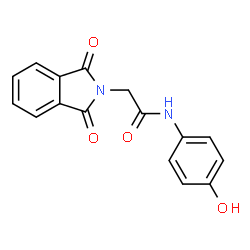 ChemSpider 2D Image | 2-(1,3-Dioxo-1,3-dihydro-2H-isoindol-2-yl)-N-(4-hydroxyphenyl)acetamide | C16H12N2O4