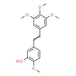 ChemSpider 2D Image | 2-Methoxy-5-[2-(3,4,5-trimethoxyphenyl)vinyl]phenol | C18H20O5