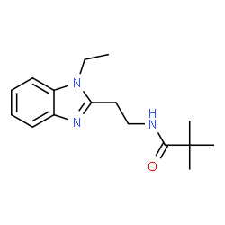 ChemSpider 2D Image | N-[2-(1-Ethyl-1H-benzimidazol-2-yl)ethyl]-2,2-dimethylpropanamide | C16H23N3O
