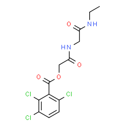 ChemSpider 2D Image | 2-{[2-(Ethylamino)-2-oxoethyl]amino}-2-oxoethyl 2,3,6-trichlorobenzoate | C13H13Cl3N2O4