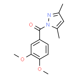 ChemSpider 2D Image | (3,4-Dimethoxyphenyl)(3,5-dimethyl-1H-pyrazol-1-yl)methanone | C14H16N2O3