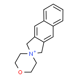 ChemSpider 2D Image | spiro[1,3-dihydrobenzo[f]isoindol-2-ium-2,4'-1,4-oxazinan-4-ium] | C16H18NO