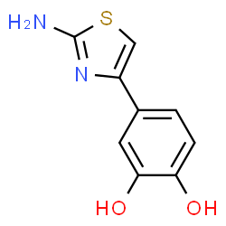 ChemSpider 2D Image | 4-(2-aminothiazol-4-yl)benzene-1,2-diol | C9H8N2O2S