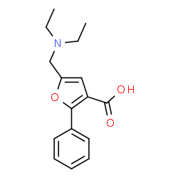 ChemSpider 2D Image | 5-[(Diethylamino)methyl]-2-phenyl-3-furoic acid | C16H19NO3