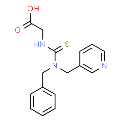 ChemSpider 2D Image | N-[Benzyl(3-pyridinylmethyl)carbamothioyl]glycine | C16H17N3O2S