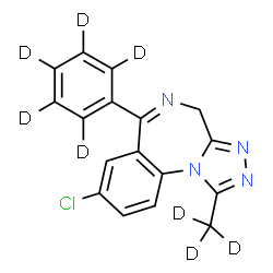 ChemSpider 2D Image | Alprazolam-d8 (exempt preparation) | C17H5D8ClN4