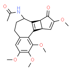 ChemSpider 2D Image | N-[(7bS,10aR)-1,2,3,9-Tetramethoxy-8-oxo-5,6,7,7b,8,10a-hexahydrobenzo[a]cyclopenta[3,4]cyclobuta[1,2-c][7]annulen-7-yl]acetamide | C22H25NO6