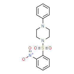 ChemSpider 2D Image | 1-[(2-Nitrophenyl)sulfonyl]-4-phenylpiperazine | C16H17N3O4S