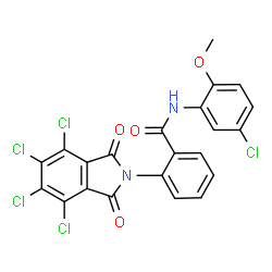 ChemSpider 2D Image | N-(5-Chloro-2-methoxyphenyl)-2-(4,5,6,7-tetrachloro-1,3-dioxo-1,3-dihydro-2H-isoindol-2-yl)benzamide | C22H11Cl5N2O4
