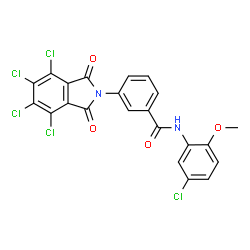 ChemSpider 2D Image | N-(5-Chloro-2-methoxyphenyl)-3-(4,5,6,7-tetrachloro-1,3-dioxo-1,3-dihydro-2H-isoindol-2-yl)benzamide | C22H11Cl5N2O4