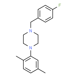 ChemSpider 2D Image | 1-(2,5-Dimethylphenyl)-4-(4-fluorobenzyl)piperazine | C19H23FN2