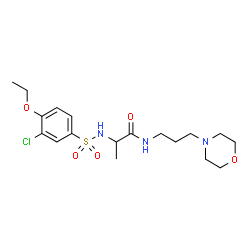 ChemSpider 2D Image | N~2~-[(3-Chloro-4-ethoxyphenyl)sulfonyl]-N-[3-(4-morpholinyl)propyl]alaninamide | C18H28ClN3O5S
