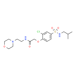 ChemSpider 2D Image | 2-[2-Chloro-4-(isobutylsulfamoyl)phenoxy]-N-[2-(4-morpholinyl)ethyl]acetamide | C18H28ClN3O5S