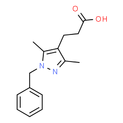 ChemSpider 2D Image | 3-(1-Benzyl-3,5-dimethyl-1H-pyrazol-4-yl)propanoic acid | C15H18N2O2