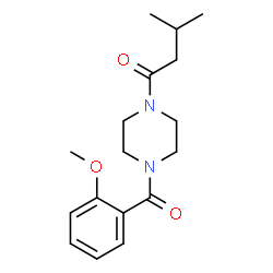 ChemSpider 2D Image | 1-[4-(2-Methoxybenzoyl)-1-piperazinyl]-3-methyl-1-butanone | C17H24N2O3