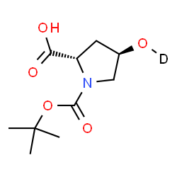 ChemSpider 2D Image | (4R)-4-[(~2~H)Hydroxy]-1-{[(2-methyl-2-propanyl)oxy]carbonyl}-L-proline | C10H16DNO5