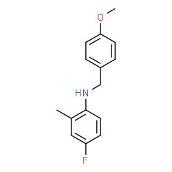 ChemSpider 2D Image | 4-Fluoro-N-(4-methoxybenzyl)-2-methylaniline | C15H16FNO