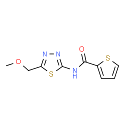 ChemSpider 2D Image | N-[5-(Methoxymethyl)-1,3,4-thiadiazol-2-yl]-2-thiophenecarboxamide | C9H9N3O2S2