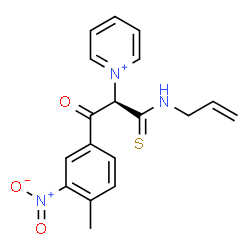 ChemSpider 2D Image | 1-[(2R)-1-(Allylamino)-3-(4-methyl-3-nitrophenyl)-3-oxo-1-thioxo-2-propanyl]pyridinium | C18H18N3O3S