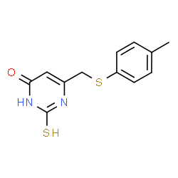 ChemSpider 2D Image | 2-mercapto-6-((p-tolylthio)methyl)pyrimidin-4(3H)-one | C12H12N2OS2
