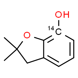 ChemSpider 2D Image | 2,2-Dimethyl(7-~14~C)-2,3-dihydro-1-benzofuran-7-ol | C914CH12O2