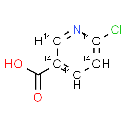 ChemSpider 2D Image | 6-Chloro-3-(~14~C_5_)pyridinecarboxylic acid | C14C5H4ClNO2