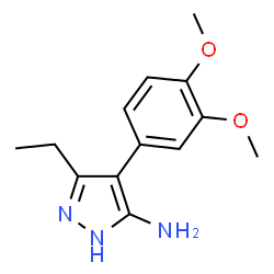 ChemSpider 2D Image | 4-(3,4-Dimethoxyphenyl)-3-ethyl-1H-pyrazol-5-amine | C13H17N3O2