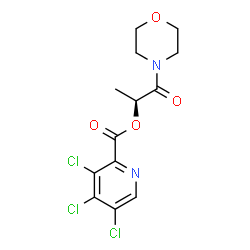ChemSpider 2D Image | (2S)-1-(4-Morpholinyl)-1-oxo-2-propanyl 3,4,5-trichloro-2-pyridinecarboxylate | C13H13Cl3N2O4