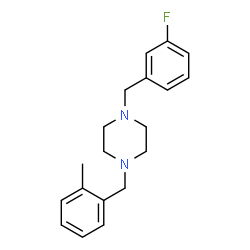 ChemSpider 2D Image | 1-(3-Fluorobenzyl)-4-(2-methylbenzyl)piperazine | C19H23FN2