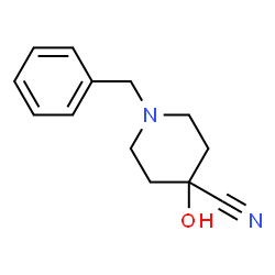 ChemSpider 2D Image | 1-BENZYL-4-HYDROXYISONIPECOTONITRILE | C13H16N2O