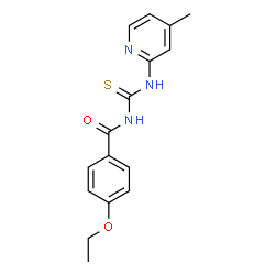 ChemSpider 2D Image | 4-Ethoxy-N-[(4-methyl-2-pyridinyl)carbamothioyl]benzamide | C16H17N3O2S