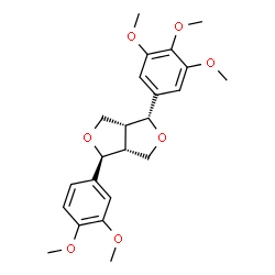 ChemSpider 2D Image | (1S,3aR,4R,6aR)-1-(3,4-Dimethoxyphenyl)-4-(3,4,5-trimethoxyphenyl)tetrahydro-1H,3H-furo[3,4-c]furan | C23H28O7