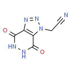ChemSpider 2D Image | (4,7-Dioxo-4,5,6,7-tetrahydro-1H-[1,2,3]triazolo[4,5-d]pyridazin-1-yl)acetonitrile | C6H4N6O2