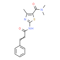 ChemSpider 2D Image | 2-(Cinnamoylamino)-N,N,4-trimethyl-1,3-thiazole-5-carboxamide | C16H17N3O2S