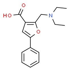 ChemSpider 2D Image | 2-[(Diethylamino)methyl]-5-phenyl-3-furoic acid | C16H19NO3