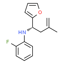 ChemSpider 2D Image | 2-Fluoro-N-[(1S)-1-(2-furyl)-3-methyl-3-buten-1-yl]aniline | C15H16FNO