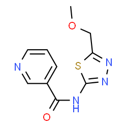 ChemSpider 2D Image | N-[5-(Methoxymethyl)-1,3,4-thiadiazol-2-yl]nicotinamide | C10H10N4O2S