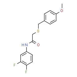 ChemSpider 2D Image | N-(3,4-Difluorophenyl)-2-[(4-methoxybenzyl)sulfanyl]acetamide | C16H15F2NO2S