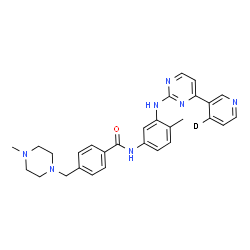 ChemSpider 2D Image | 4-[(4-Methyl-1-piperazinyl)methyl]-N-[4-methyl-3-({4-[(4-~2~H)-3-pyridinyl]-2-pyrimidinyl}amino)phenyl]benzamide | C29H30DN7O