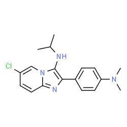 ChemSpider 2D Image | 6-Chloro-2-[4-(dimethylamino)phenyl]-N-isopropylimidazo[1,2-a]pyridin-3-amine | C18H21ClN4